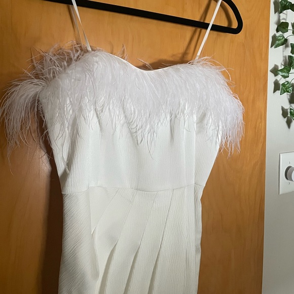 Adrianna Papell Strapless Gown Draped Skirt Ivory - Picture 4 of 6